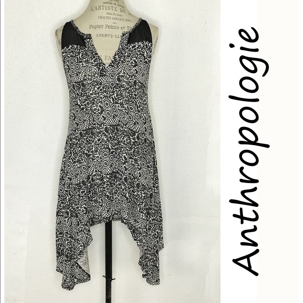 🌸 Anthropologie Floral Asymmetrical Tunic By Ric Rac Size S